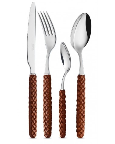 Intreccio Besteck 24 Teile - Neva Posateria Creativa - braun
