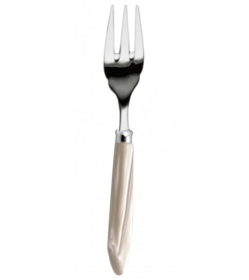 Fish Fork - Agata - Modern Mother of Pearl Cutlery - Rivadossi Sandro - ivory handle color