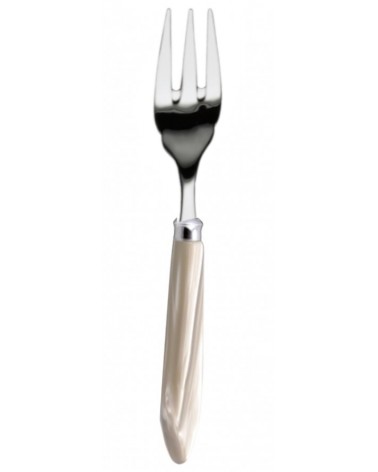 Fish Fork - Agata - Modern Mother of Pearl Cutlery - Rivadossi Sandro - ivory handle color