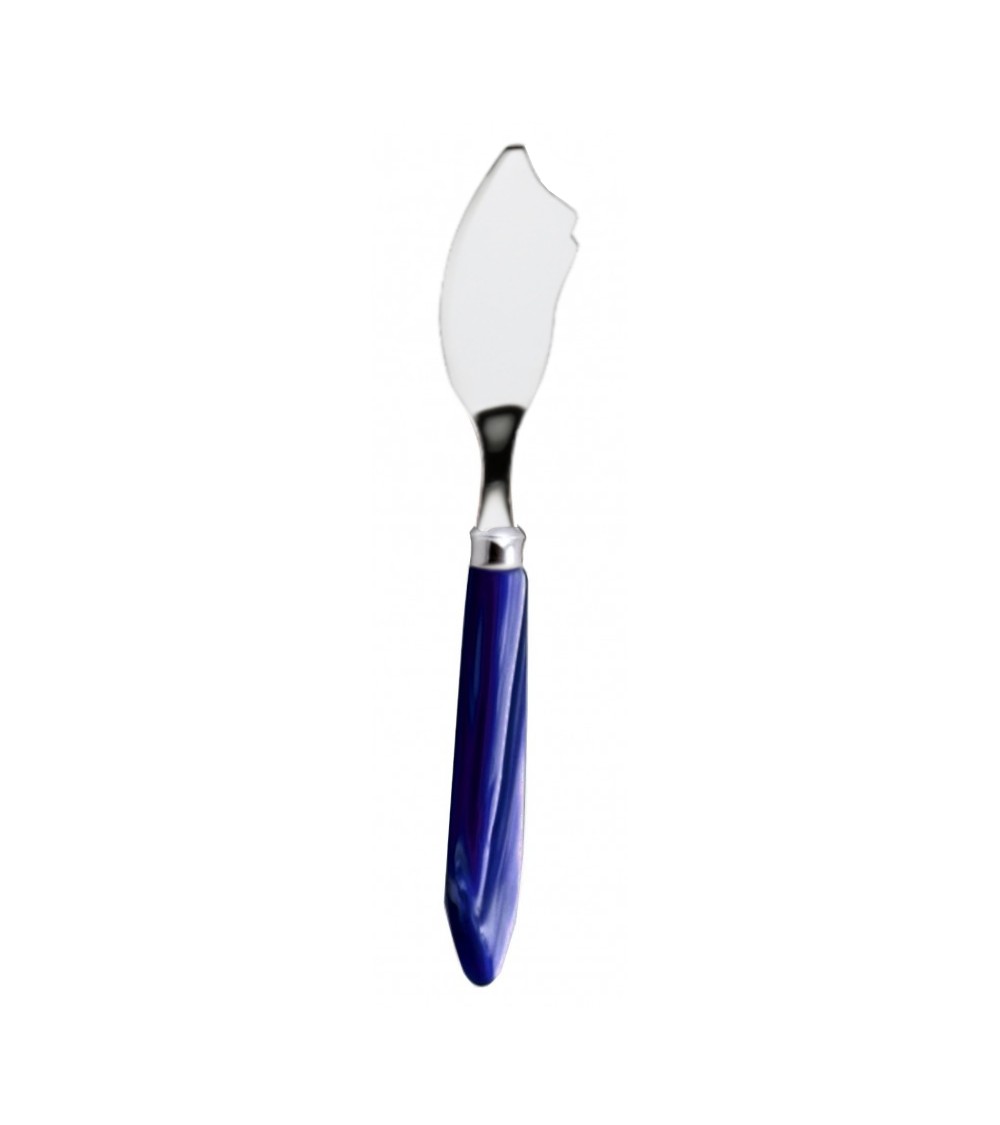 Fischmesser - Agata - Modernes Perlmuttbesteck Rivadossi Sandro - blaue Grifffarbe