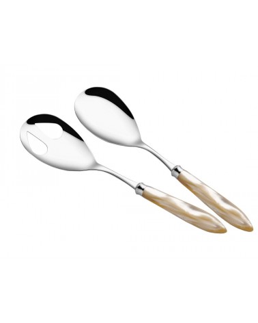 Set 2pz Posate Insalata - Agata - Posate Moderne Madreperlate Rivadossi Sandro - 