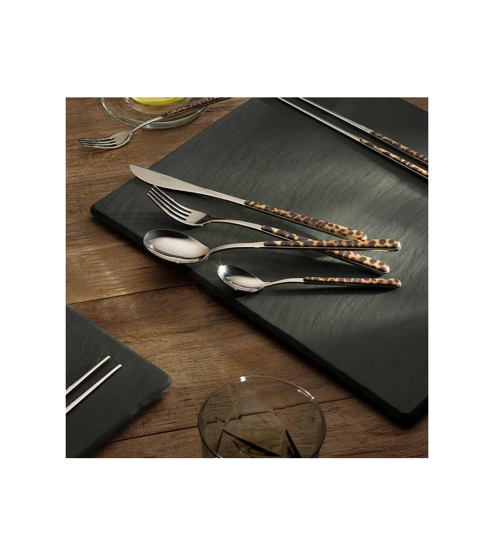 Neva Posateria Creativa Set 42 pz per 6 Persone - ASIA ANIMALIER - LEOPARDATO