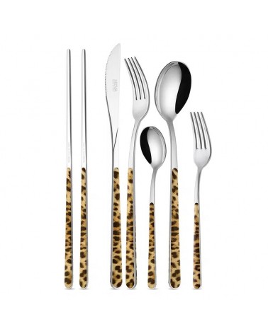 Neva Creative Besteckset 42-teilig für 6 Personen - ASIA ANIMALIER - LEOPARD