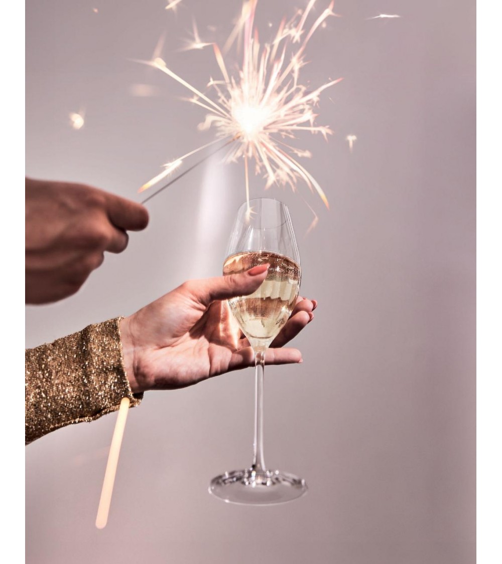 Flûte 24cl Verre Tourbillon en Verre Cristallin - Coffret de 4 Pièces - Cristal d'Arques -