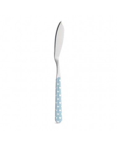 Fischmesser mit Herzdekoration - Neva Posateria Creativa - Hellblau