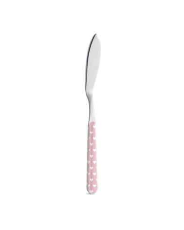 Fischmesser mit Herzdekoration - Neva Posateria Creativa - rosa