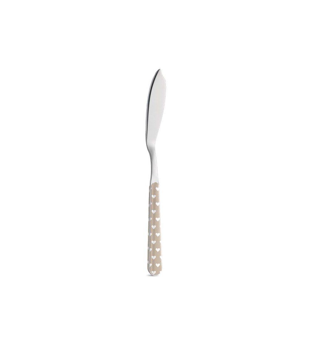Fish Knife Heart Decor - Neva Posateria Creativa - dove grey
