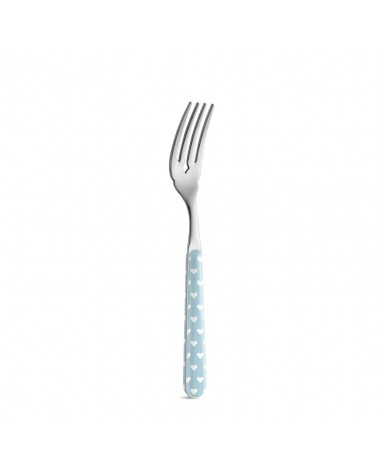 Fischgabel mit Herzdekoration - Neva Posateria Creativa - Hellblau
