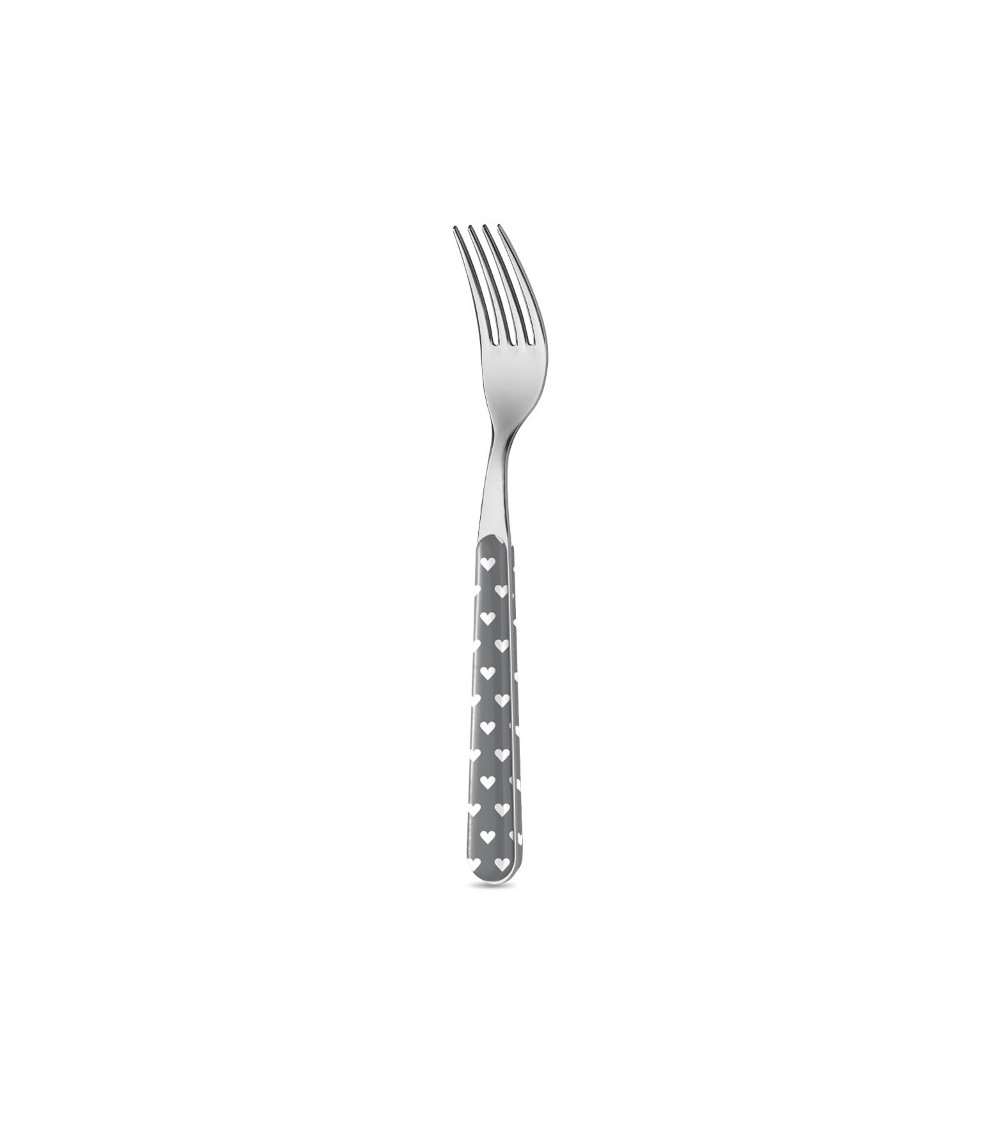 Neva Posateria Creativa - Cuoricini - Forchetta Tavola - grigio