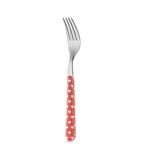Neva Posateria Creativa - Cuoricini - Forchetta Tavola - corallo