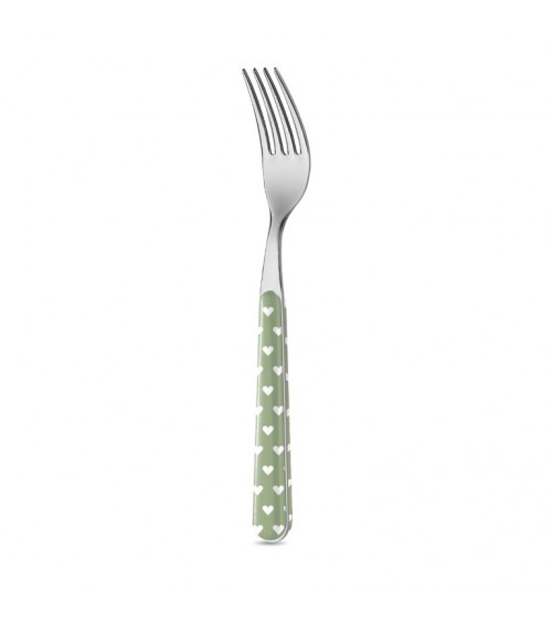 Neva Posateria Creativa - Cuoricini - Forchetta Tavola - verde salvia