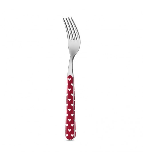 Neva Posateria Creativa - Cuoricini - Forchetta Tavola - rosso