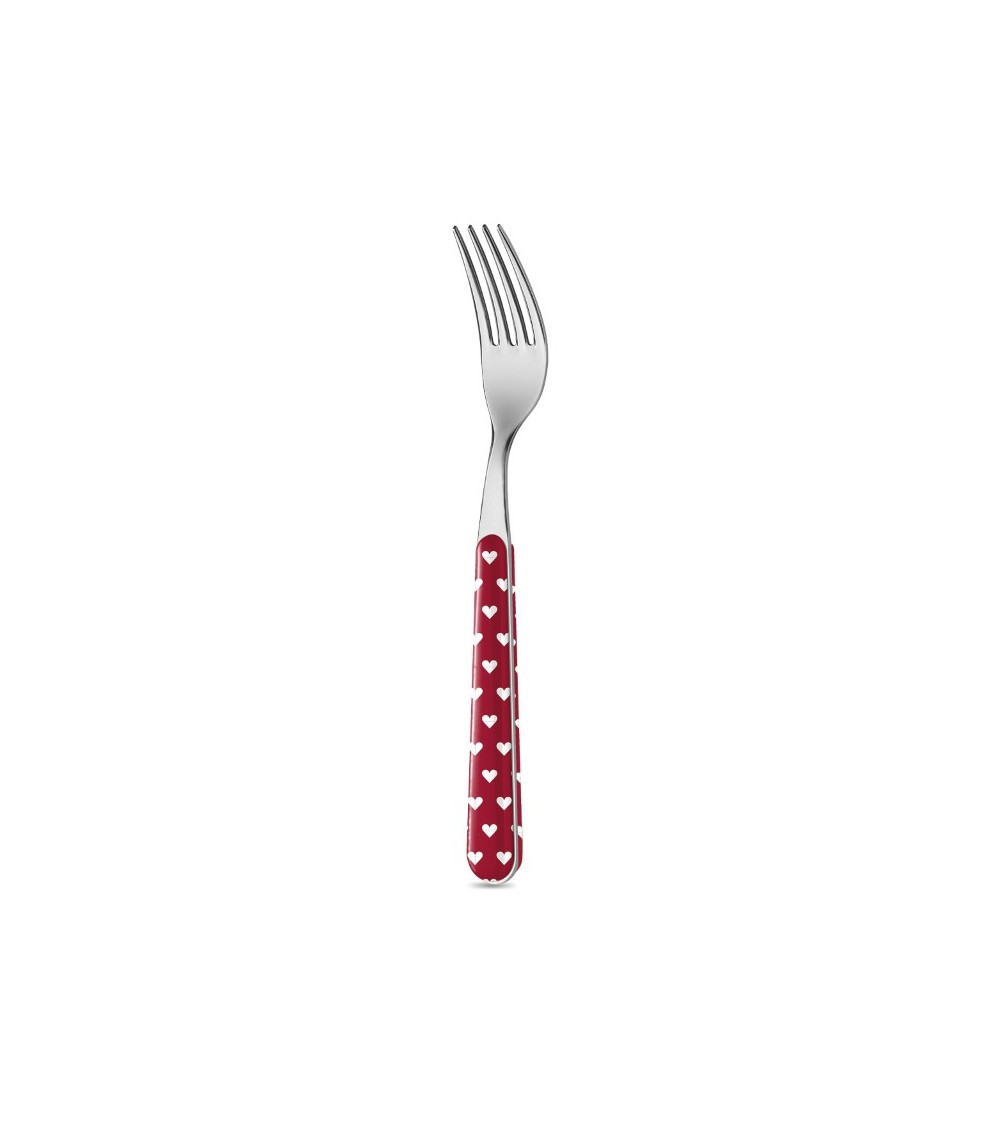 Neva Posateria Creativa - Cuoricini - Forchetta Tavola - rosso