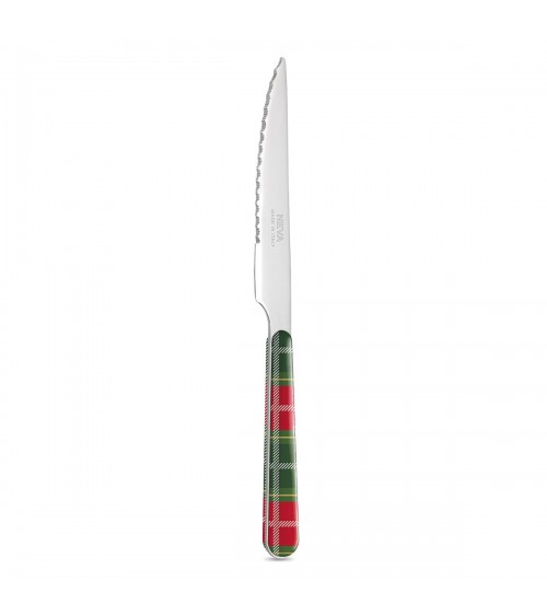 Tartan Steakmesser - Weihnachtsbesteck - Neva Posateria Creativa - rot / grün