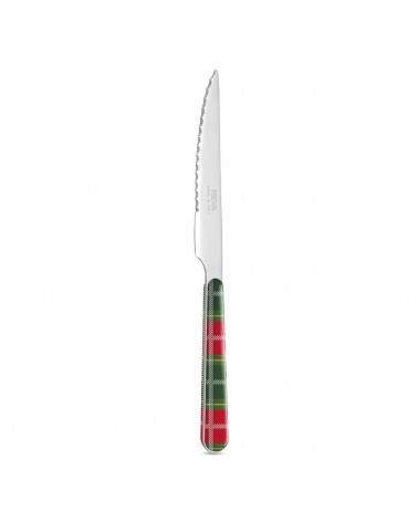 Coltello Bistecca Tartan - Posate Natalizie - Neva Posateria Creativa - rosso / verde