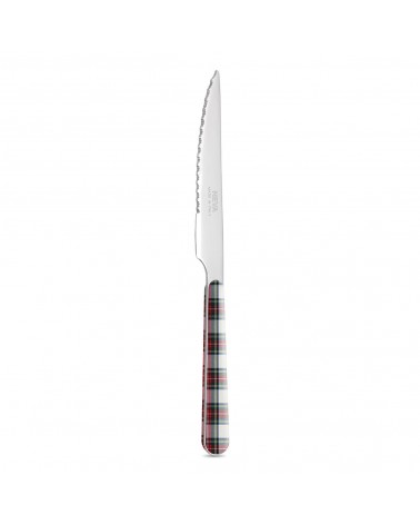 Couteau à Steak Tartan - Couverts de Noël - Neva Posateria Creativa - rouge-blanc