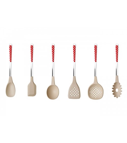 Set 6 Pezzi Mestoli da Cucina - Posate Pois - Neva Posateria Creativa - 