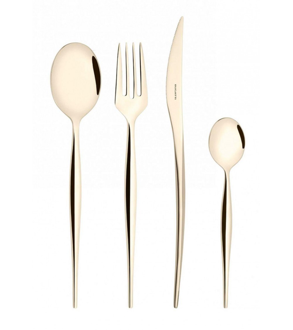 Natura Oro Champagne Lucido - Posate Acciaio Inox Bugatti - set 4pezzi