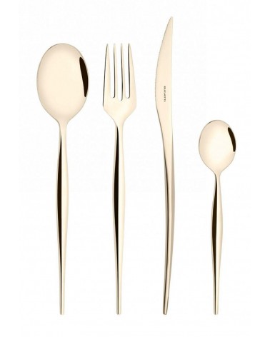 Natura Oro Champagne Lucido - Posate Acciaio Inox Bugatti - set 4pezzi