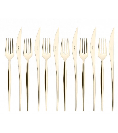 Nature Gold Champagne Polished - Stainless Steel Cutlery - Casa Bugatti -