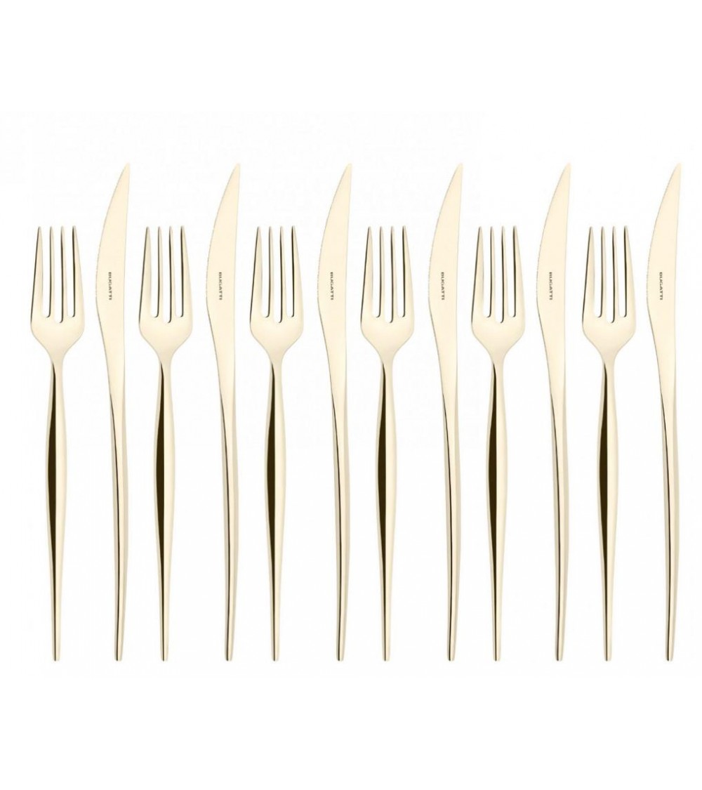 Natura Gold Champagne Poli - Couverts en Acier Inoxydable - Casa Bugatti -