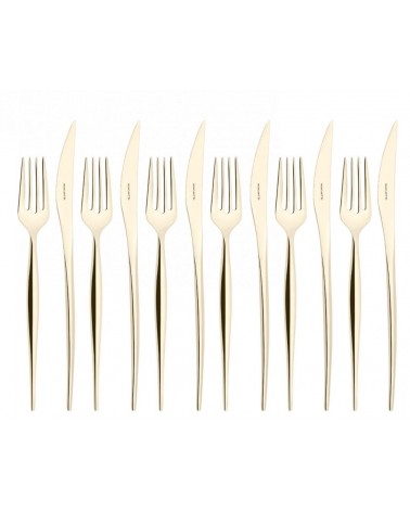 Natura Gold Champagne Poli - Couverts en Acier Inoxydable - Casa Bugatti -