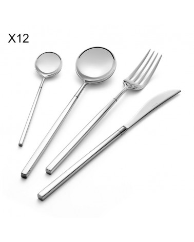 Stahlcastlery, 18/10 Lucido - Kyoto Japanischer Stil - EME Castlery - für 12 Personen