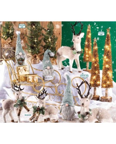 Traîneau décoratif du Père Noël en métal doré - 