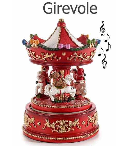 Carousel Christmas Decoration Music Box With Music Vintage Style -