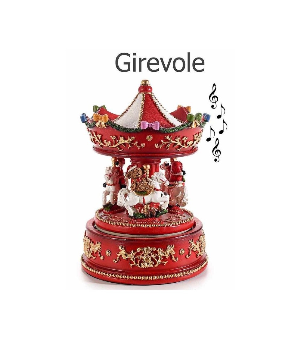 Carousel Christmas Decoration Music Box With Music Vintage Style -