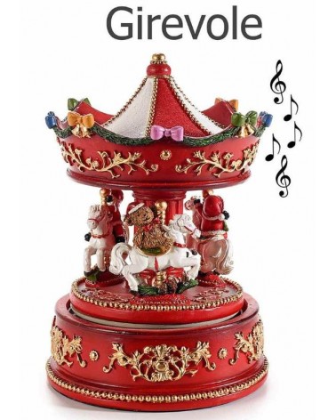 Carousel Christmas Decoration Music Box With Music Vintage Style -