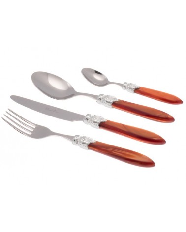 Laura Argento Set 16-teilig, farbiges Besteck – Rivadossi Sandro – Perlorange