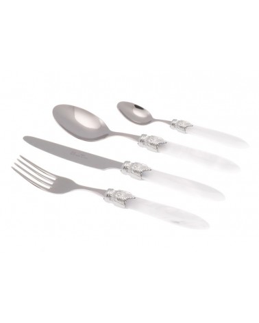 Laura Argento Set 16-teilig, farbiges Besteck – Rivadossi Sandro – Perlweiß