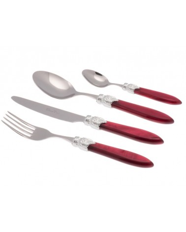 Farbiges 4-teiliges Besteckset von Laura Argento – Rivadossi Sandro – Perlmutt-Burgund