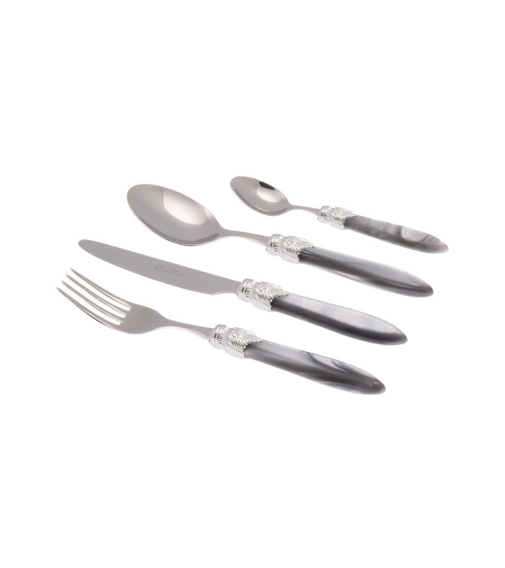 Laura Argento Set 4 Pezzi Posate Colorate - Rivadossi Sandro - grigio perlato