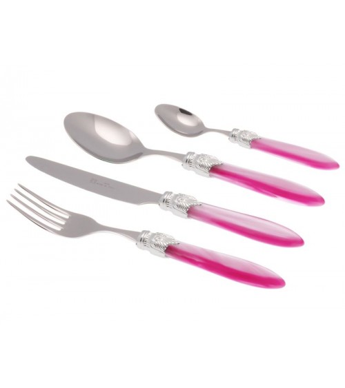 Laura Argento Set 4 Pezzi Posate Colorate - Rivadossi Sandro - rosa perlato