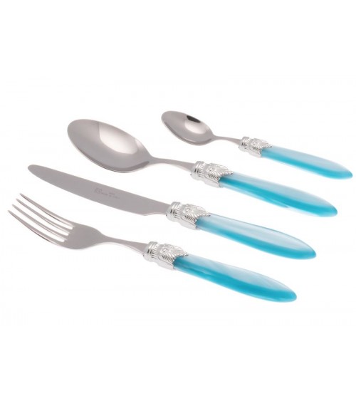 Laura Argento Set 16-teilig, farbiges Besteck – Rivadossi Sandro – Perlblau