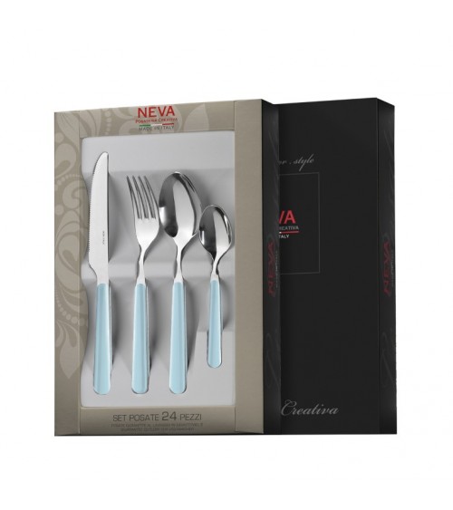 Bistrot Colored Cutlery - Plain Dusty Blue - Neva Posateria Creativa -