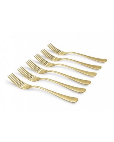 Vintage Style Steel Cutlery - Golden PVD - Serena Antico Set 24 Pieces -  - 