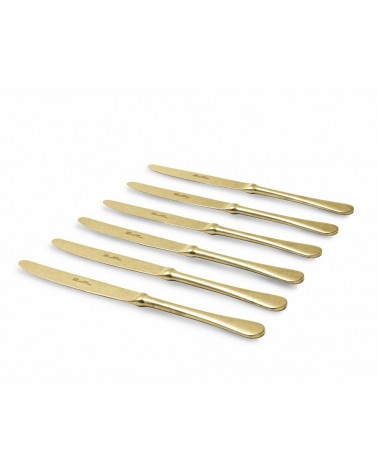 Couverts Style Vintage en Acier - PVD Doré - Service Serena Antico 24 Pièces - 