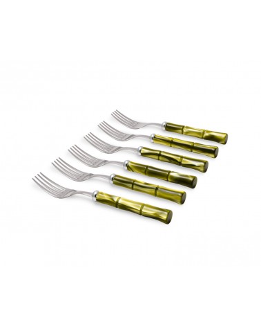 Bamboo Table Fork Mother of Pearl Effect Handle - Rivadossi Sandro -