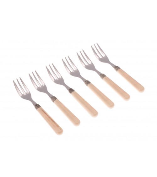 Fourchette à Gâteau au Gingembre - Couverts Colorés Rivadossi Sandro - beige