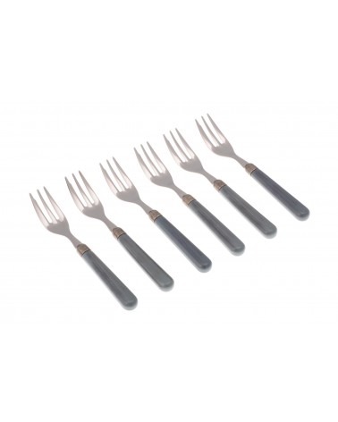 Fourchette à Gâteau au Gingembre - Couverts Colorés Rivadossi Sandro - gris foncé