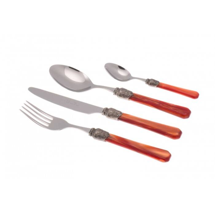 Penelope - Set 16pz posate madreperla per 4 persone - arancio