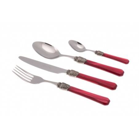 Penelope - Set 16pz posate madreperla per 4 persone- bordeaux