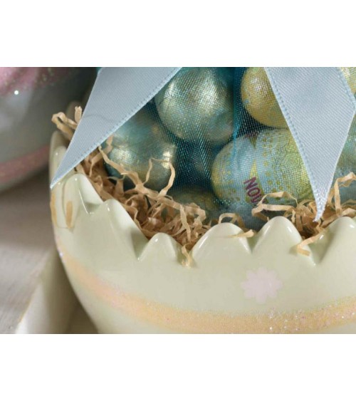 3pz setz egg containers in glossy ceramic and glitter -
