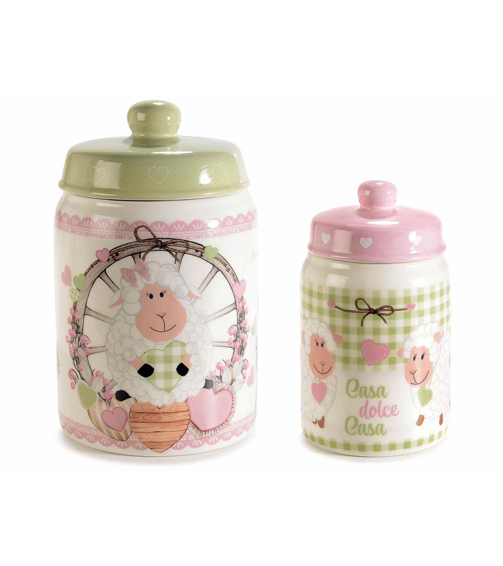 Set 2 PCs Keramik Küchengläser Dekoration Pasquale Pecorella -