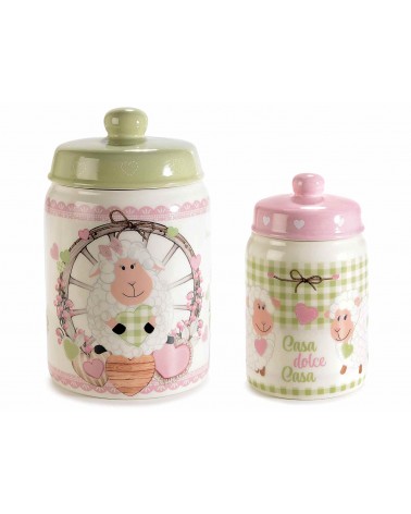 Réglez 2 PCS Ceramic Kitchen Jars Decoration Pasquale Pecorella -