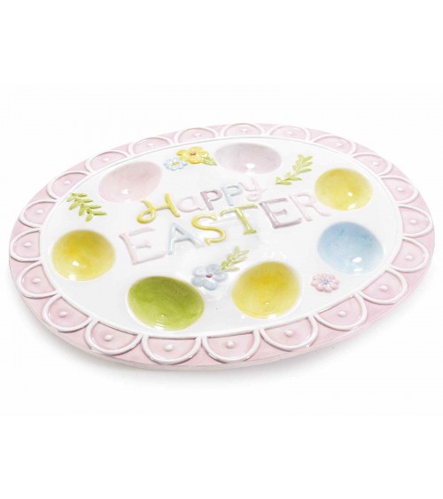 Piatto Portauova in Ceramica "Happy Easter" - 