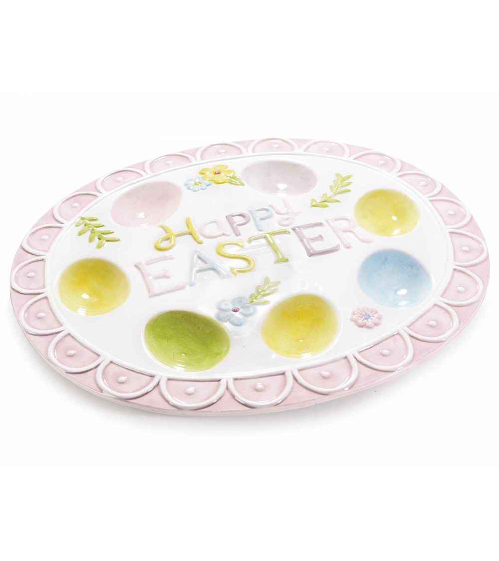 Piatto Portauova in Ceramica "Happy Easter" - 